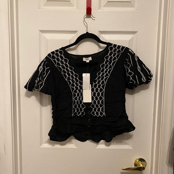 RAHI Marina Date Top Black White Embellished NWT - Picture 2 of 2